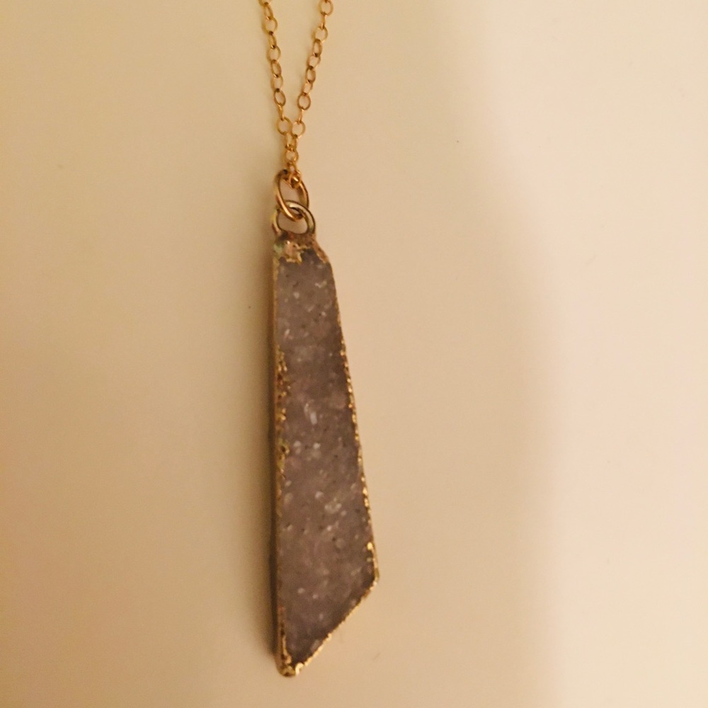 Purple Hawaiian crystal 14k gold dipped necklace